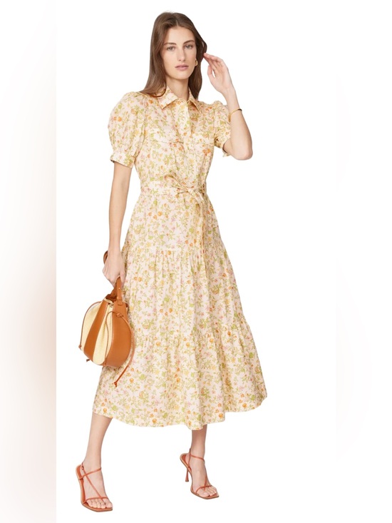 crosby. Dresses & Skirts - NWT Derek Lam 10 Crosby Buffy Utility Floral Midi Dress Puff Sleeve Size 6